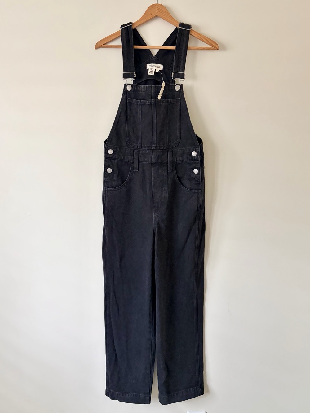 NWT Madewell Black Denim Overall Jumpsuit